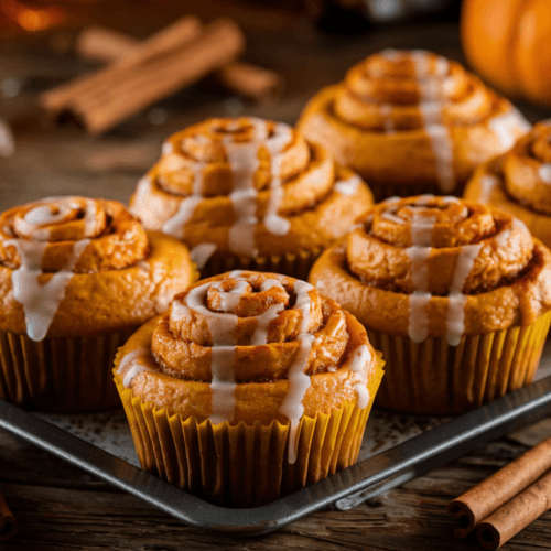 Pumpkin Cinnamon Roll Muffins