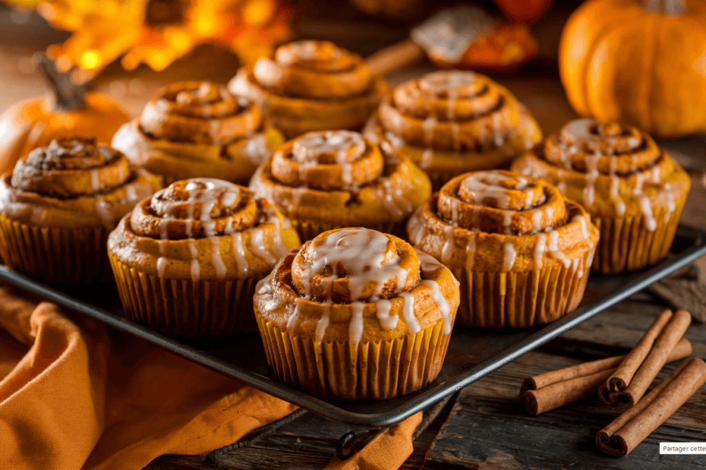 Pumpkin Cinnamon Roll Muffins