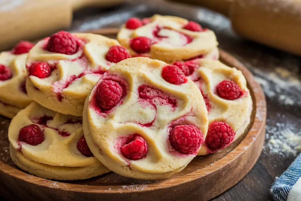 Raspberry Swirl Shortbread Cookies