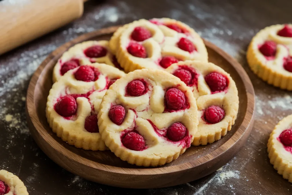 Raspberry Swirl Shortbread Cookies