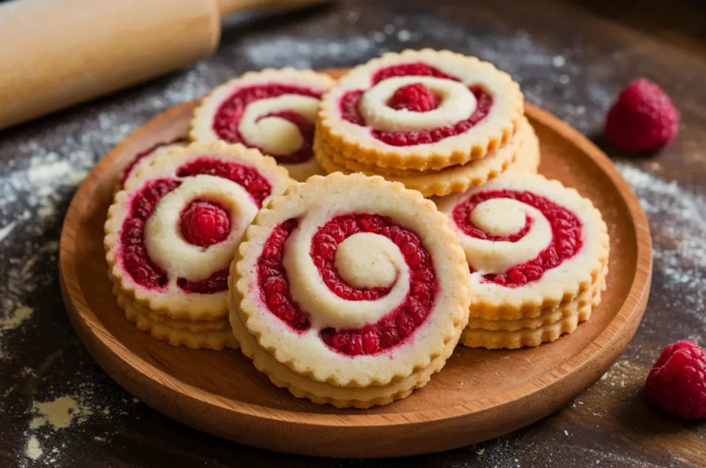 Raspberry Swirl Shortbread Cookies