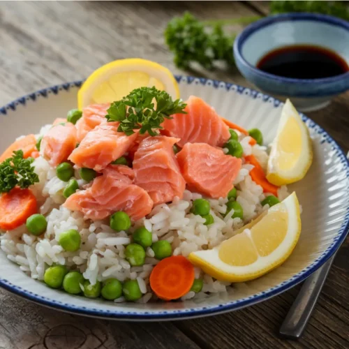 Canned Salmon and Rice Delight