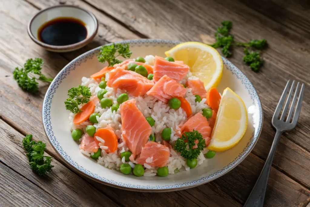 Canned Salmon and Rice Delight