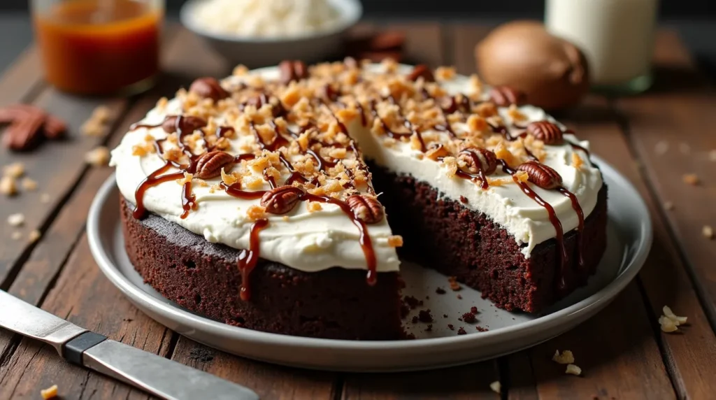 German Chocolate Poke Cake