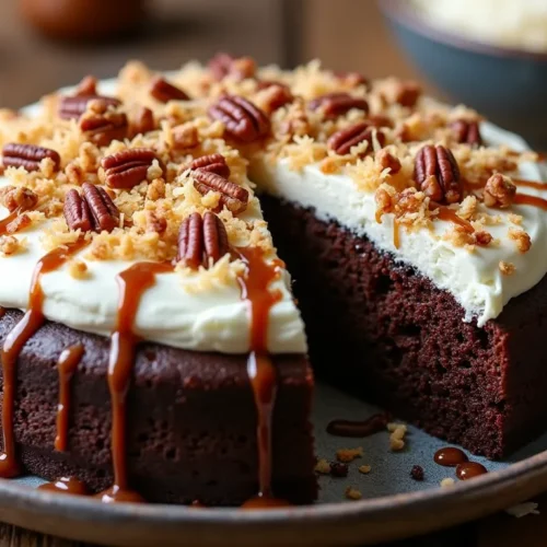 German Chocolate Poke Cake