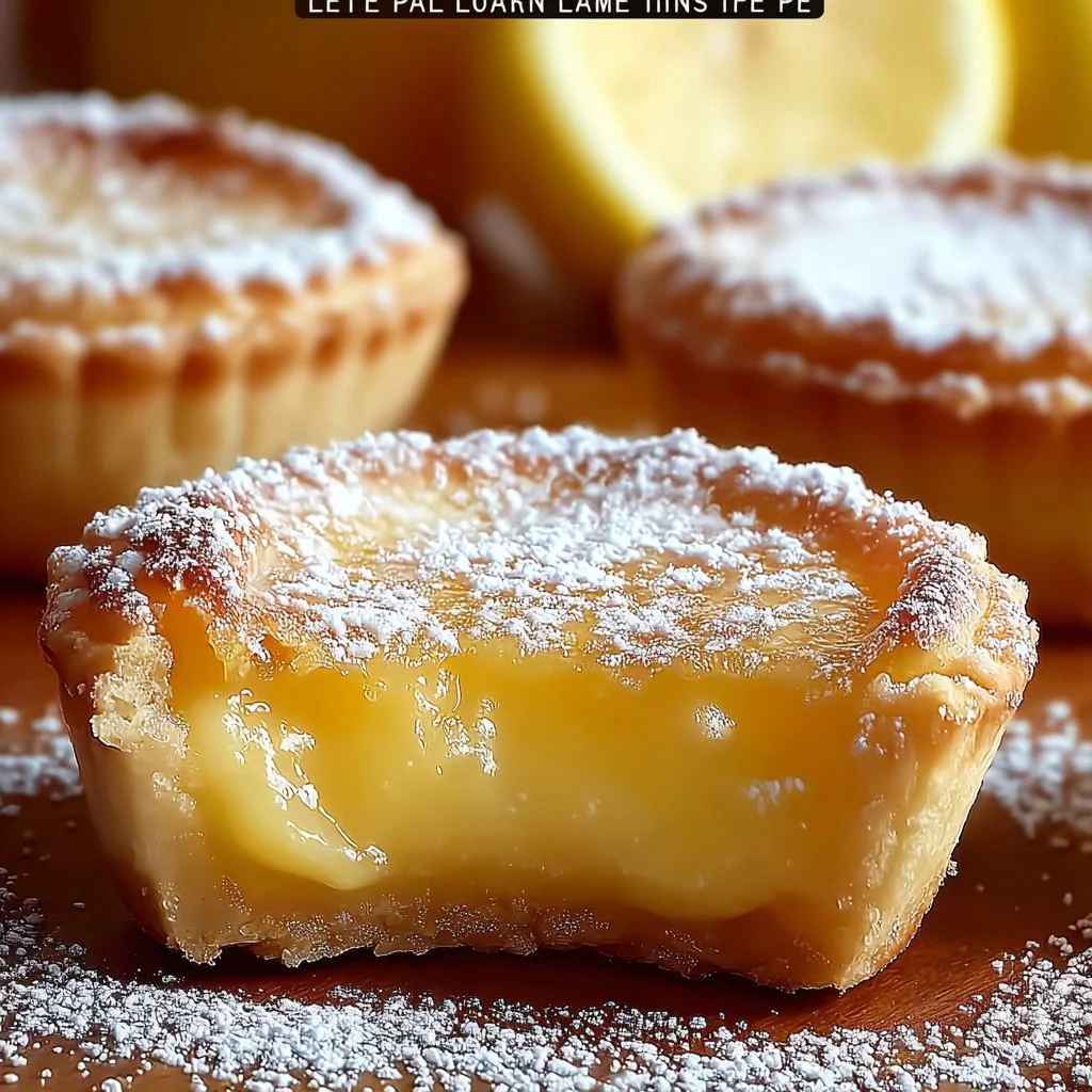 Baby Lemon Impossible Pies garnished with fresh lemon slices