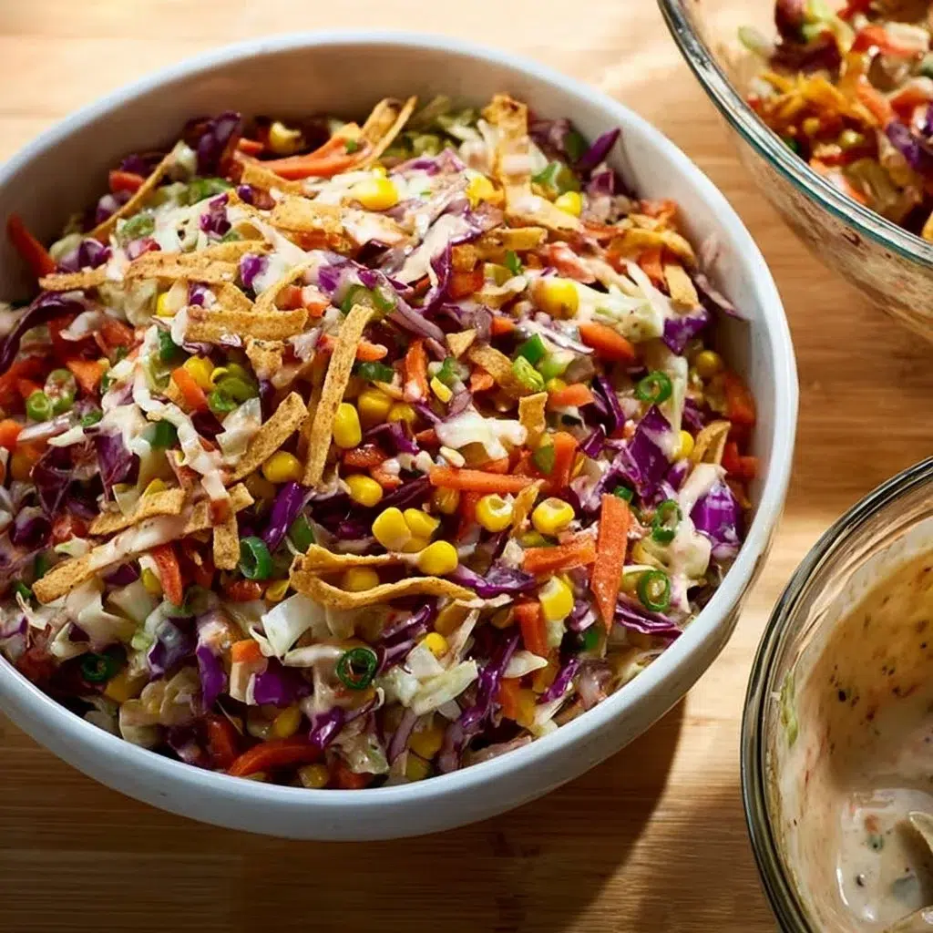 Flavor-packed coleslaw served in a bowl with vibrant vegetables