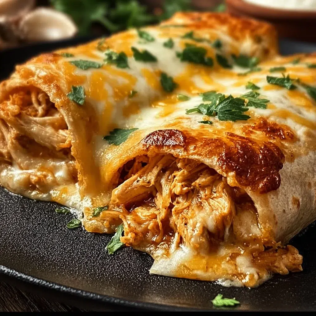 Baked chicken chimichangas served with toppings and a side of salsa