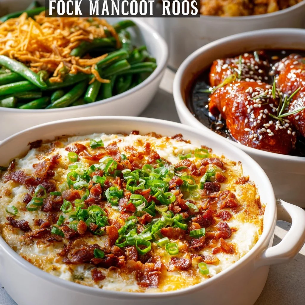 Crock pot loaded potato soup garnished with bacon, cheese, and green onions