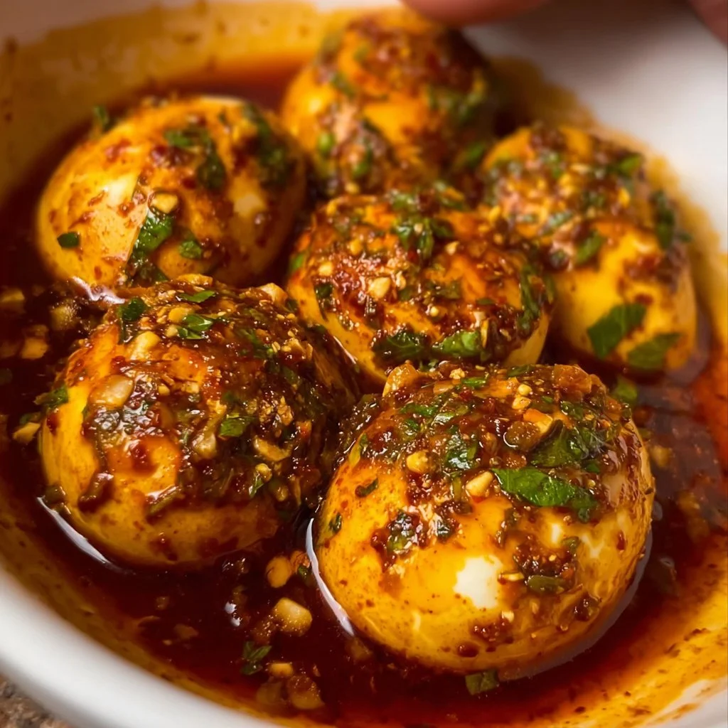 Keto Egg Recipe 1 Delicious Keto Egg dish served on a plate with herbs.