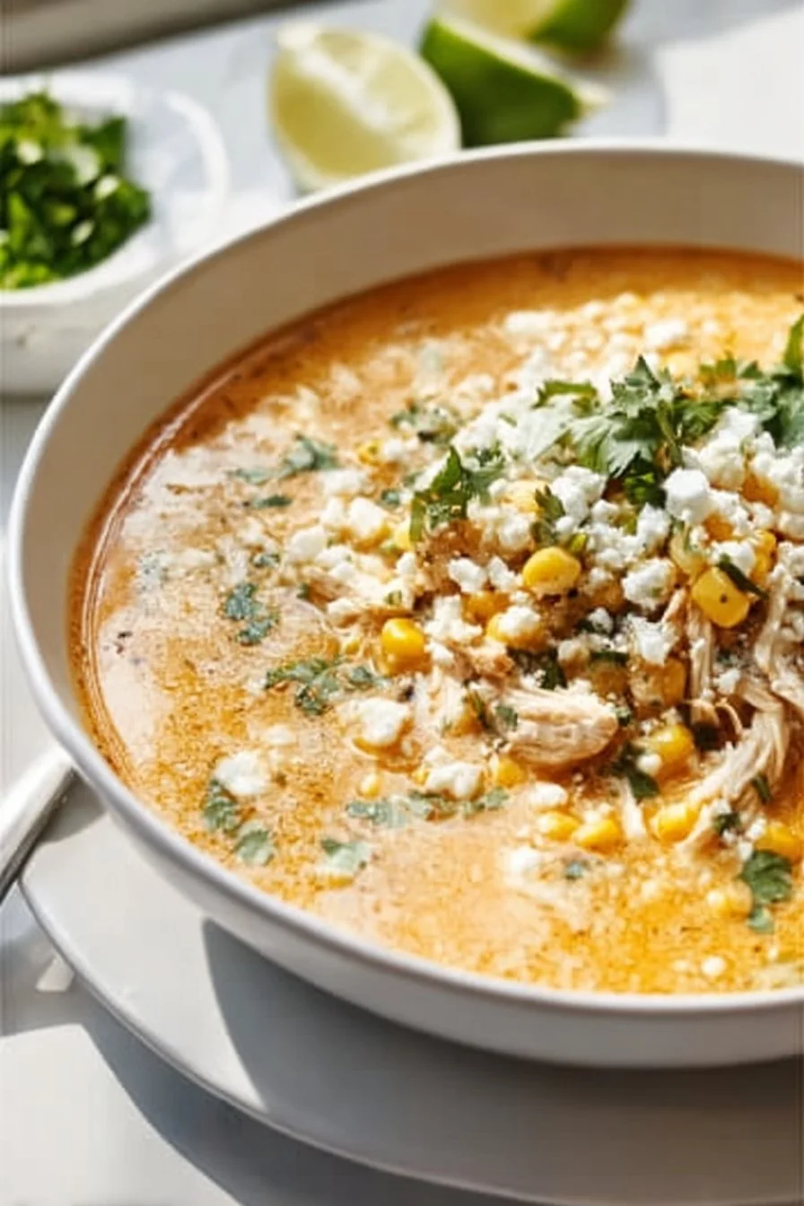 Mexican Street Corn Soup 1 Bowl of Mexican Street Corn Soup garnished with cilantro and cheese