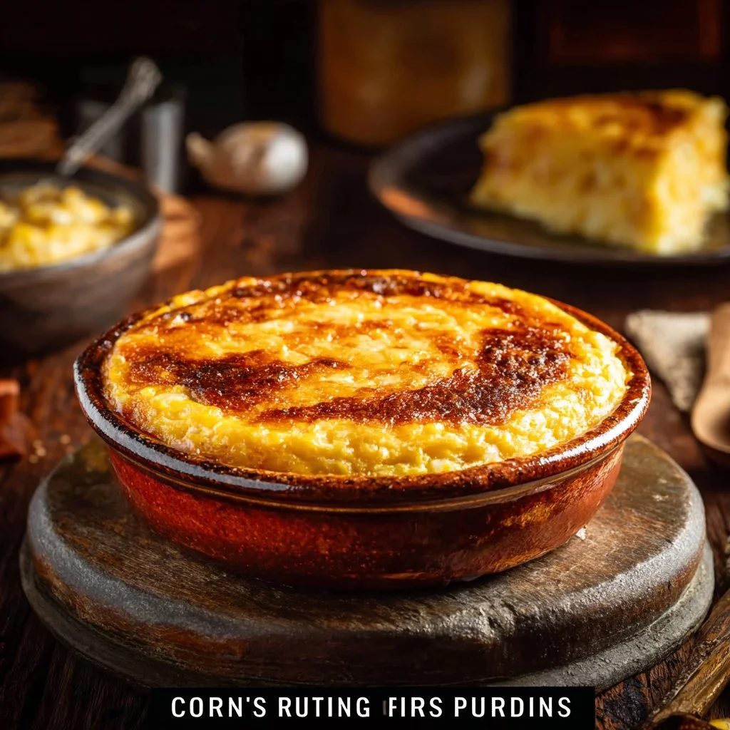 Bowl of Ruth's Chris creamy corn pudding side dish
