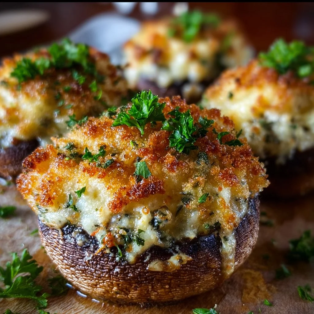 Stuffed Mushrooms With Garlic And Parmesan 1 Delicious stuffed mushrooms filled with garlic and Parmesan cheese