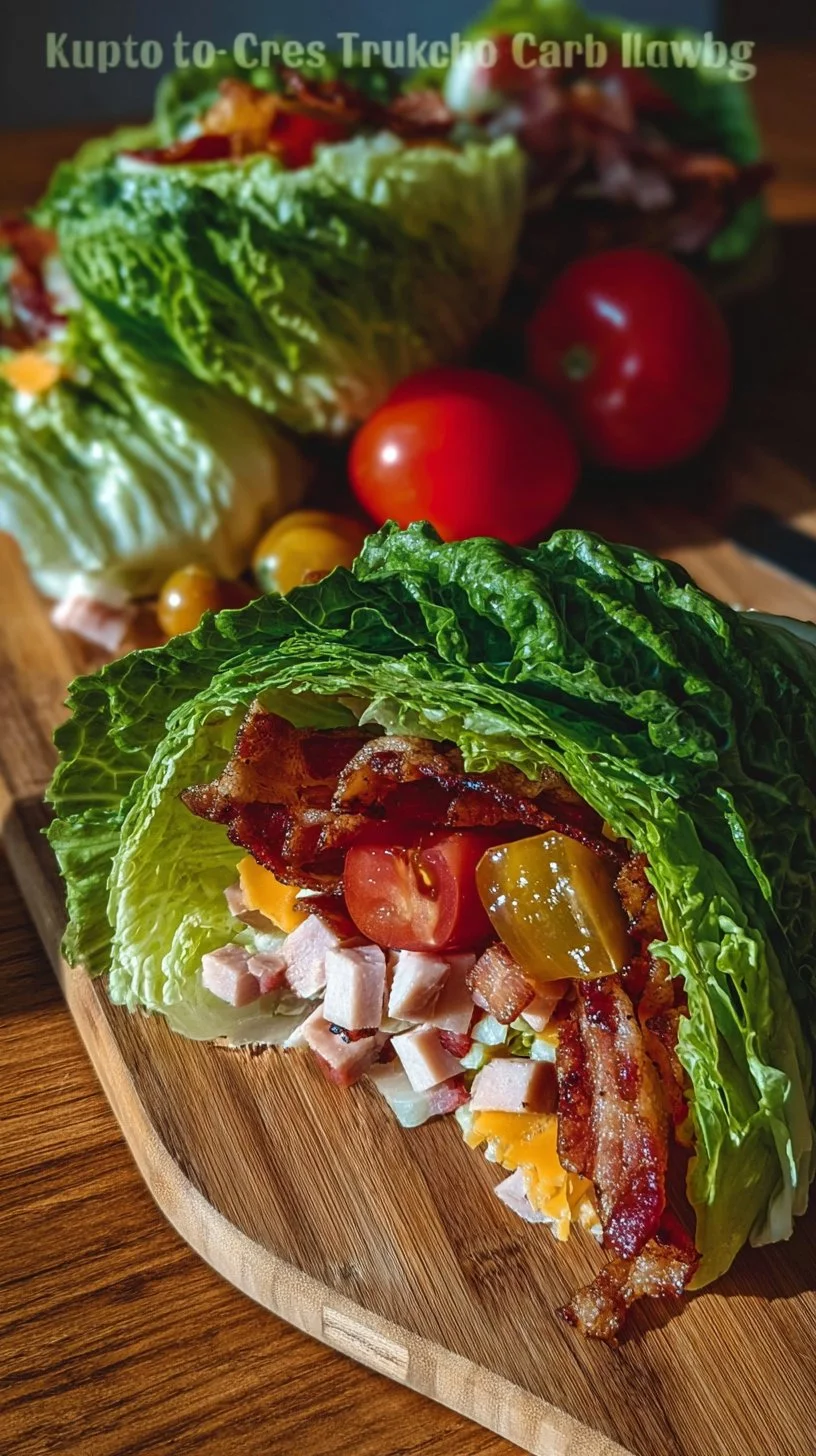 Delicious keto turkey club lettuce wraps on a plate