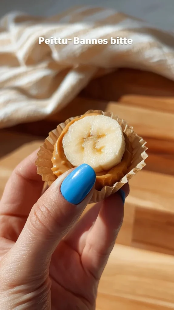 Delicious homemade peanut butter banana bites ready to eat