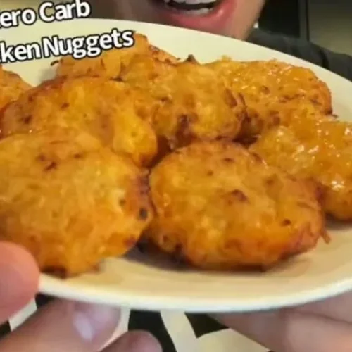 Delicious Keto Chicken Nuggets served with dipping sauce