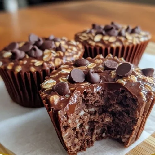 Greek yogurt chocolate oatmeal cups for a healthy snack option