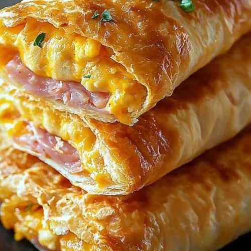 Homemade Breakfast Hot Pockets 2 Homemade breakfast hot pockets filled with eggs and cheese on a plate