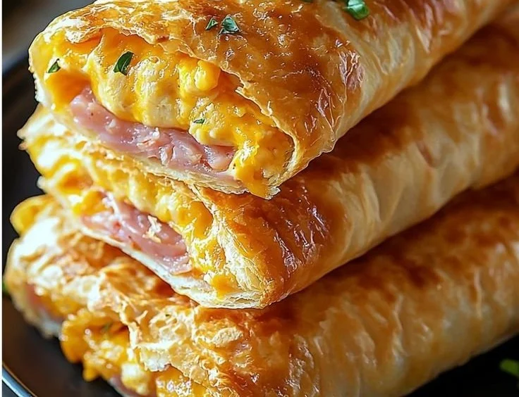 Homemade Breakfast Hot Pockets 1 Homemade breakfast hot pockets filled with eggs and cheese on a plate