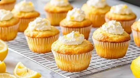 Keto Lemon Cream Cheese Muffins fresh from the oven