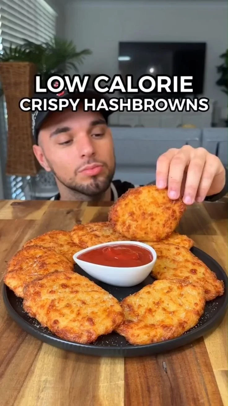 Low Calorie Crispy Hashbrowns Recipe: Much Healthier Alternative! 1 Low-calorie crispy hashbrowns served on a plate with garnish