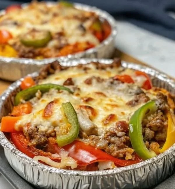 Low Carb Crustless Pizza Bowl 1 Low carb crustless pizza bowl topped with fresh ingredients and cheese
