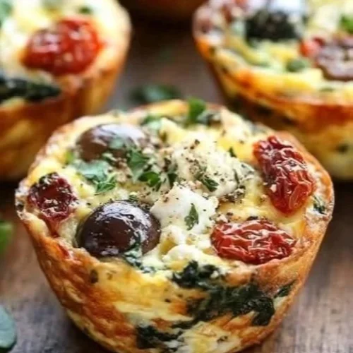 Mediterranean egg muffins with sun-dried tomatoes and Kalamata olives