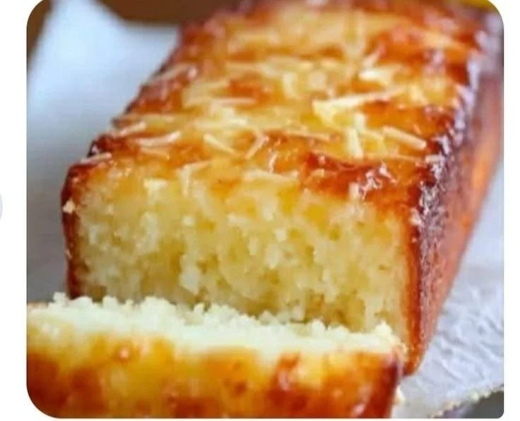 Delicious lemon yogurt cake served on a plate, perfect healthy dessert recipe