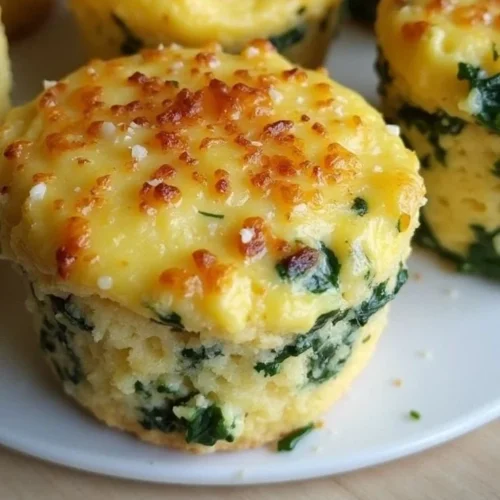 Delicious Spinach and Feta Egg Muffins cooked to perfection for a nutritious breakfast.