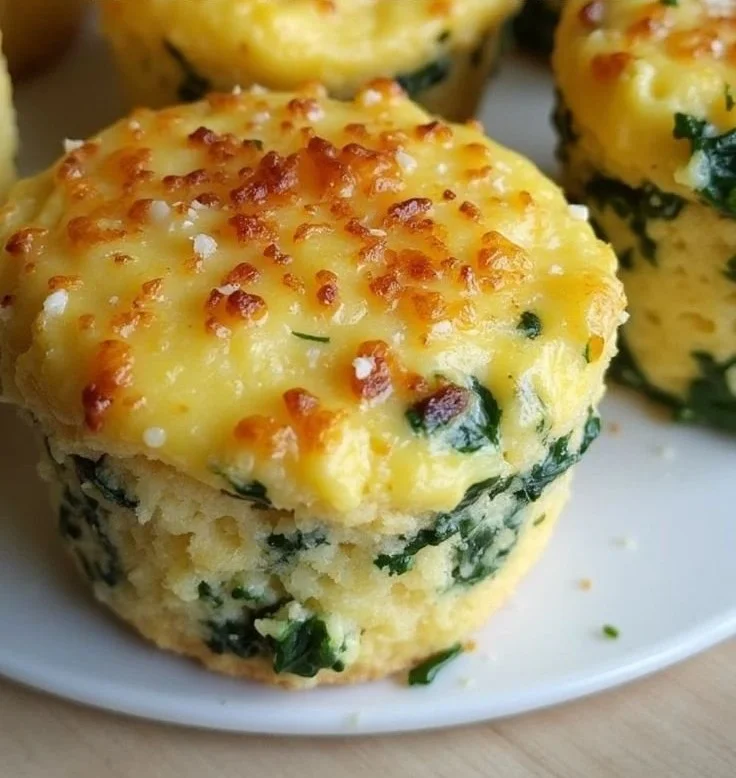 Delicious Spinach and Feta Egg Muffins cooked to perfection for a nutritious breakfast.