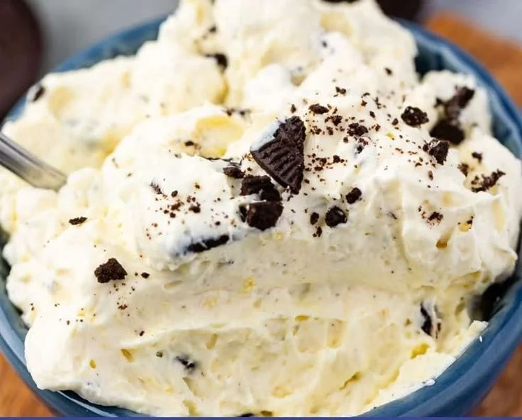 Delicious Oreo Fluff dessert topped with chocolate and cookies, showcasing protein-rich ingredients