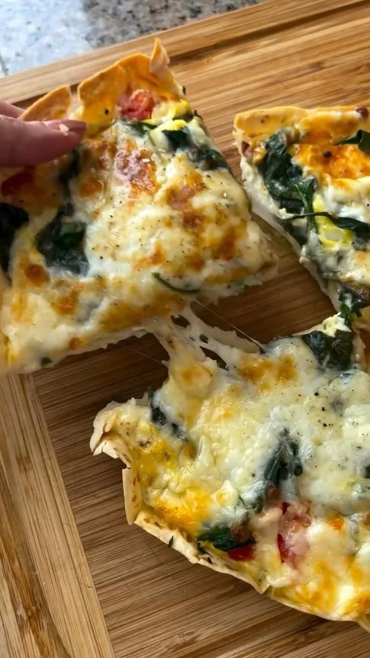 Tortilla Quiche Bake 1 Delicious Tortilla Quiche Bake with colorful vegetables and cheese